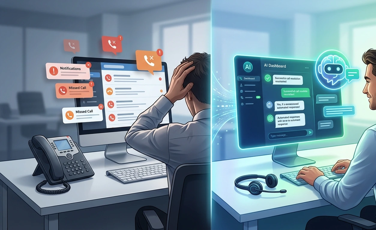 ai receptionist for business,missed call leads,missed business calls,customer call automation